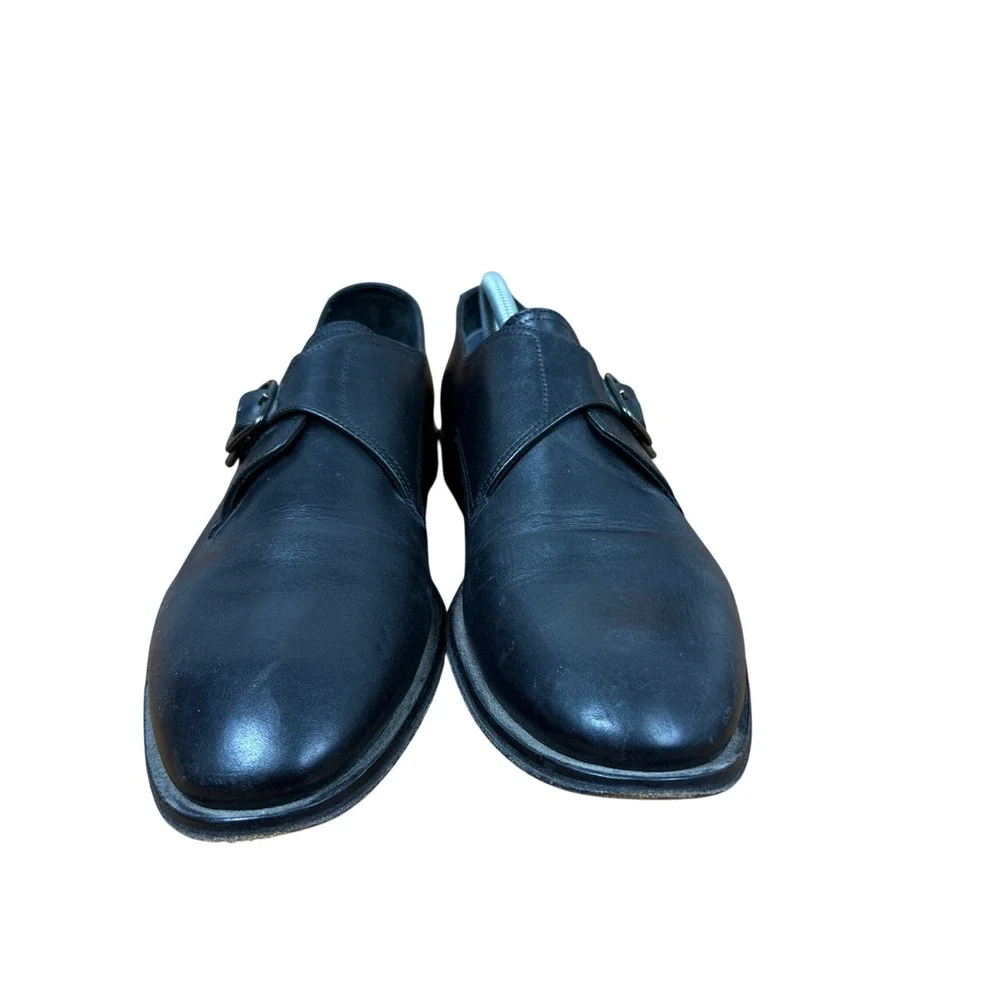 Allen Edmonds Umbria Monk Strap Shoes Mens 11 Black Leather Single Buckle Italy